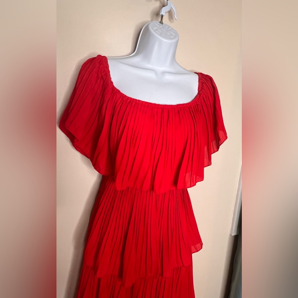 Red Ruffle Dress - Picture 2 of 3
